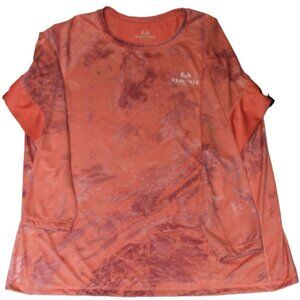 Realtree Fishing Shirt Mens 2XL Orange Salmon Aspect Performance LS Dri Fit
